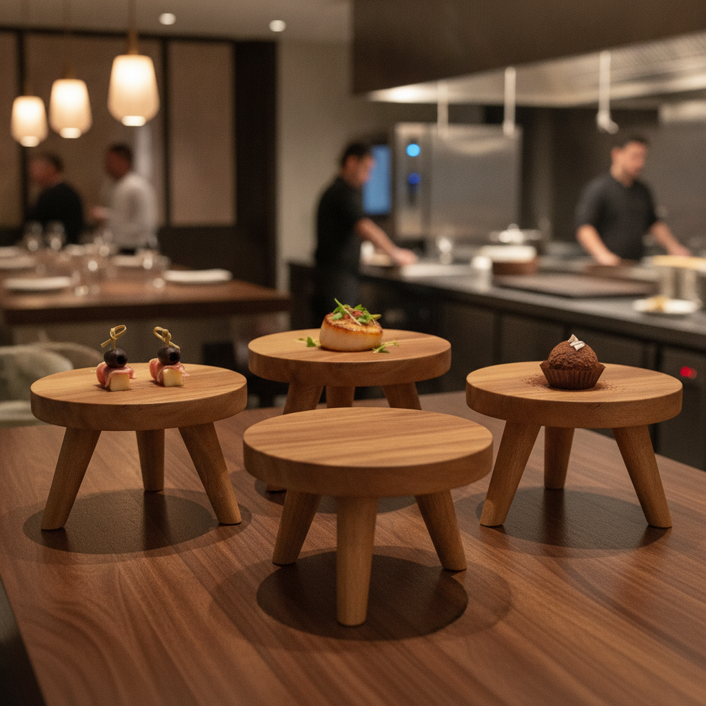 Wooden Display Stands 150x100mm for Food Presentation (Pack of 4)