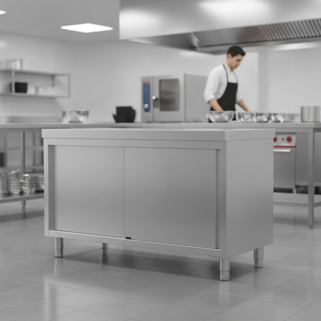 Stainless Steel Standing Floor Cupboard 900mm for Kitchen Storage