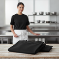 Cotton Black T-Shirts for Professional Kitchen Wear (Pack of 2)
