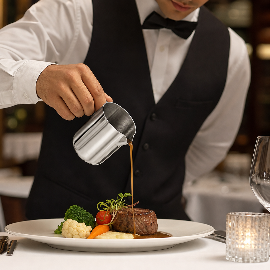 Stainless Steel Pourers 40ml for Table Service (Pack of 4)