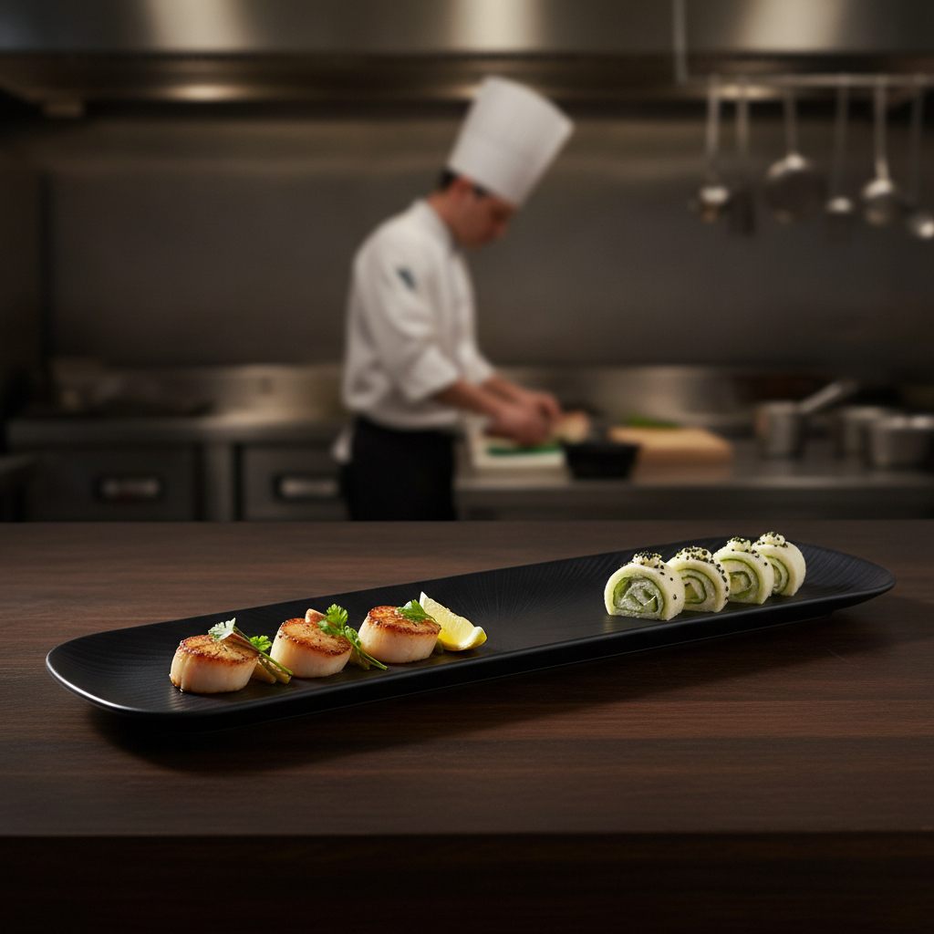 Melamine GN Tray 2/4 Black 530x162mm for Stylish Serving