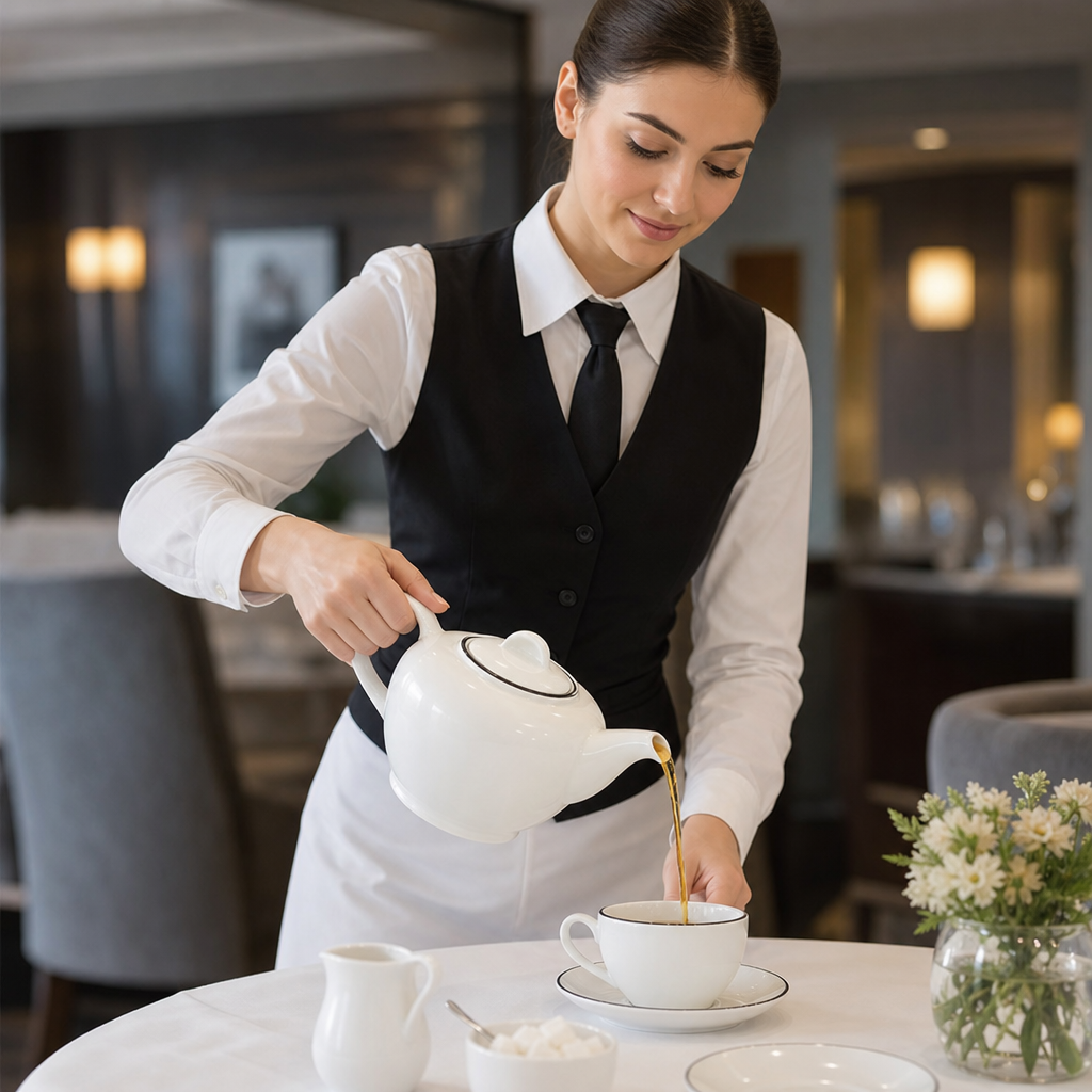 Fine China Teapot 412ml with Black Rim for Hospitality (Pack of 6)