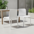 Polypropylene POP Chairs in Traffic White 780x480mm for Indoor & Outdoor Use (Pack of 2)