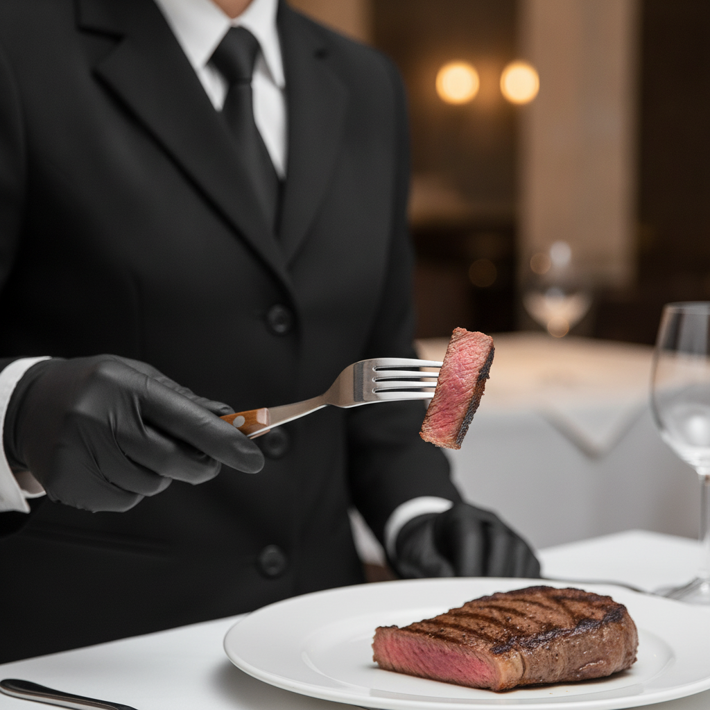 Heavy Duty Stainless Steel Steak Forks with Polypropylene Handles for Restaurants (Pack of 12)