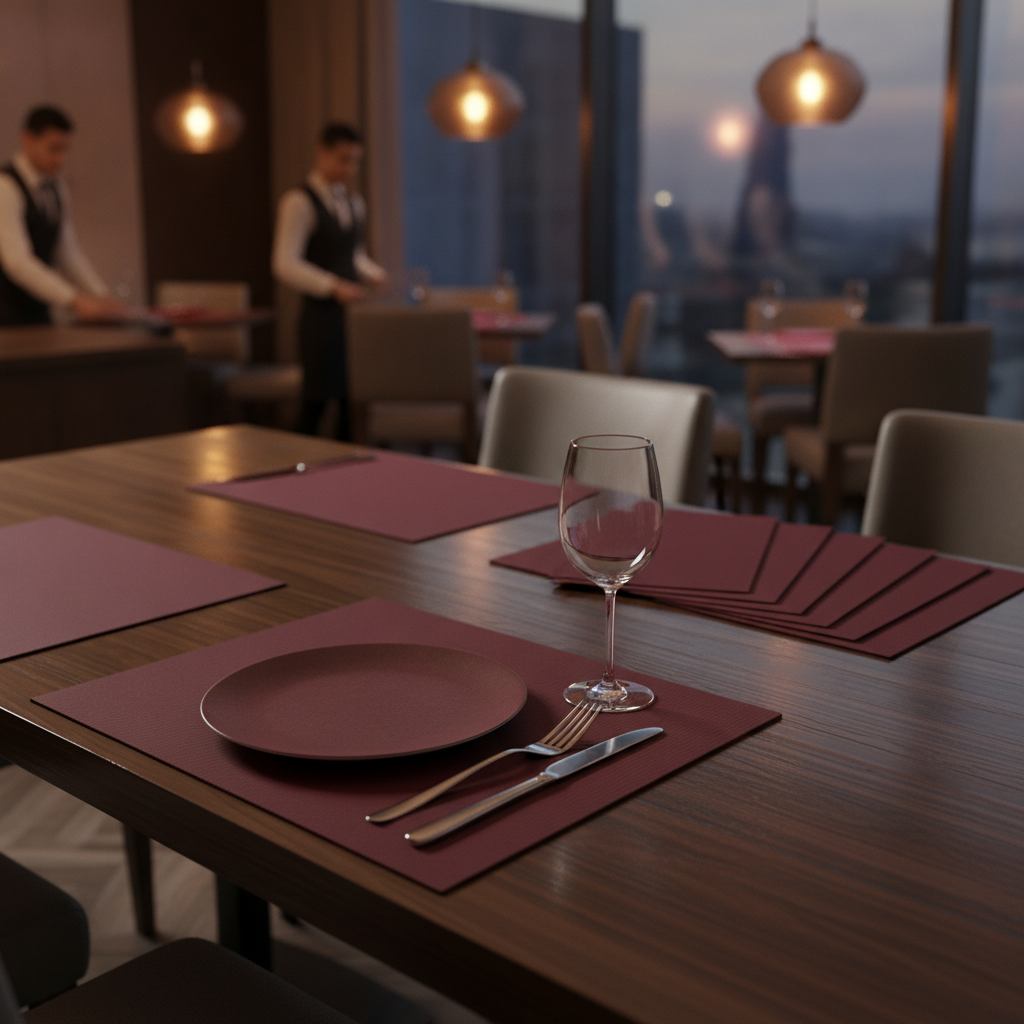 Recycled Paper Burgundy Tablemat 430x300mm for Dining (Pack of 250)
