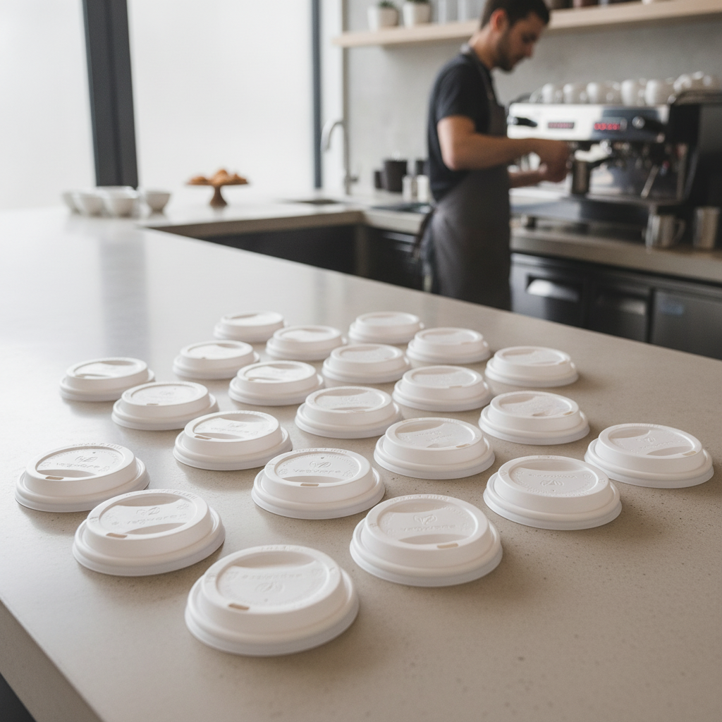 CPLA Compostable Coffee Cup Lids 225ml for Eco-Friendly Use (Pack of 1000)
