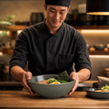 Deep Green Stoneware Bowls 1.2L for Serving Ramen & Buddha Bowls