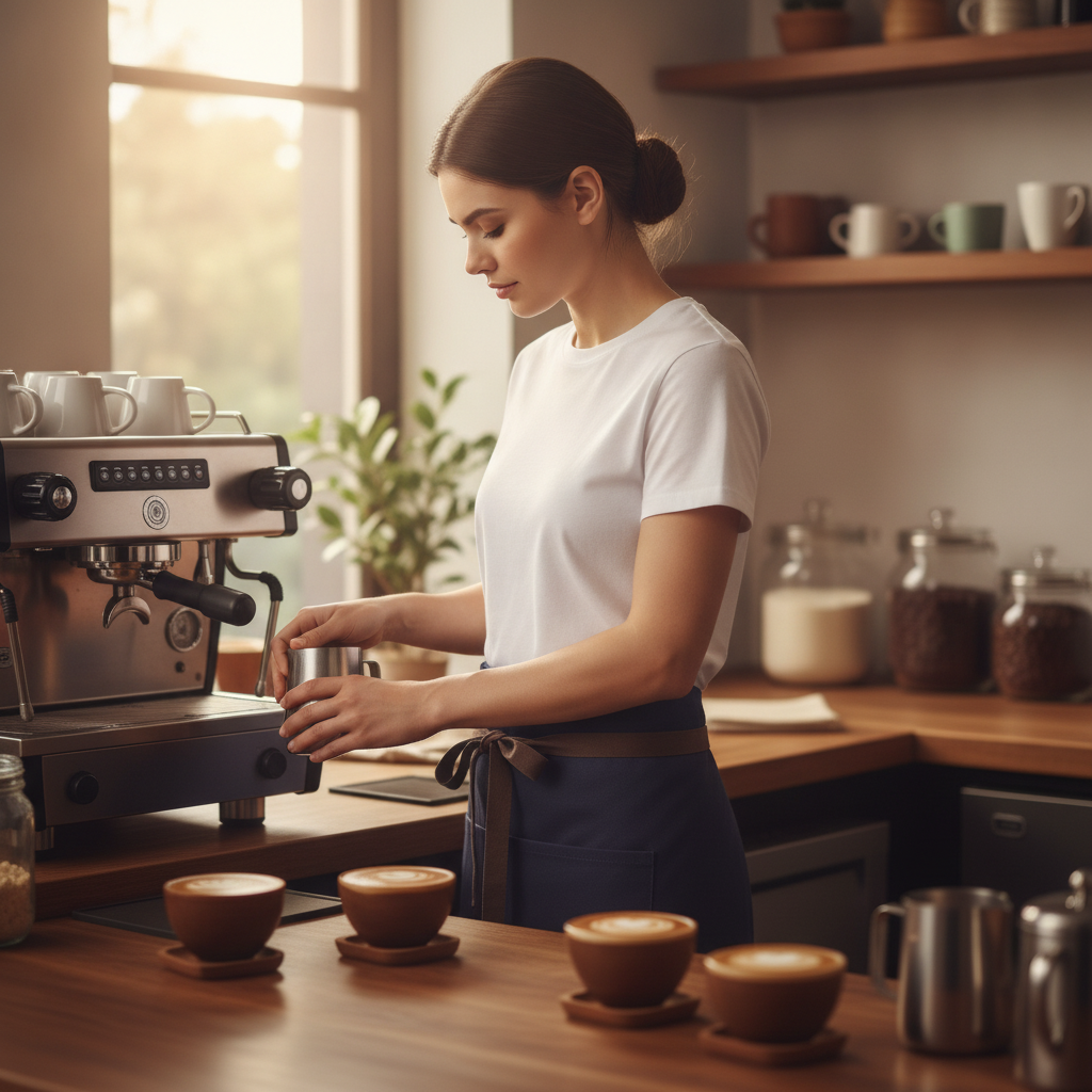 Cotton Canvas Bistro Apron Navy Blue for Artisan Cafés