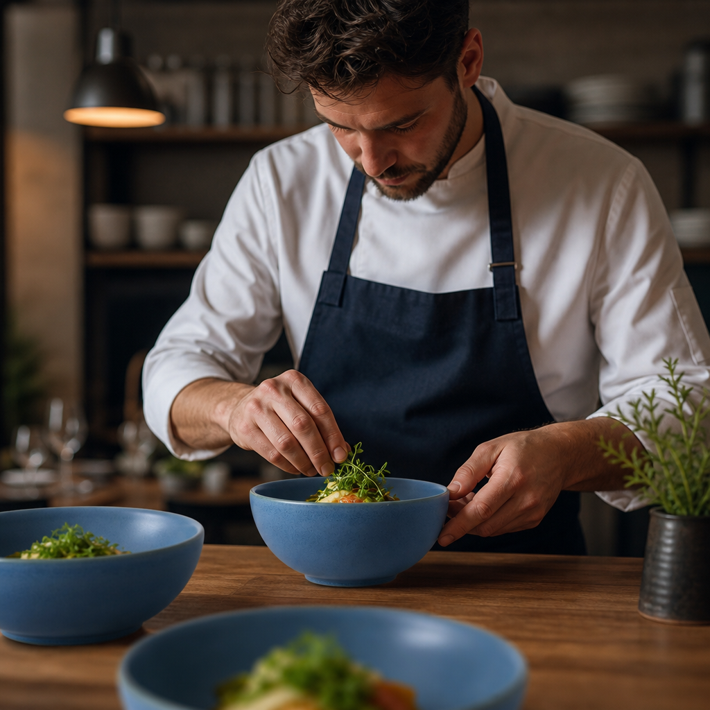Porcelain Deep Bowls in Oslo Blue for Casual and Elevated Dining