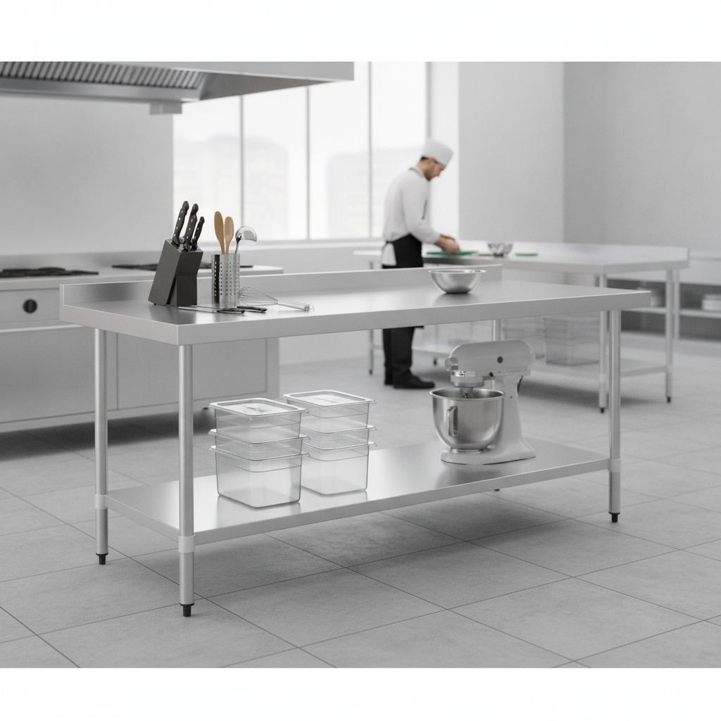 430 Stainless Steel Prep Table 1800mm for Kitchen Use