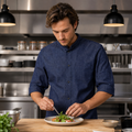 Lightweight Denim Chef Shirt for Cafés & Gastropubs