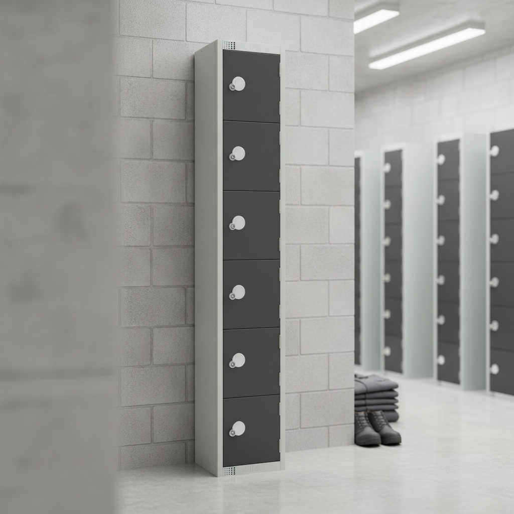 Powder Coated Steel Six Door Lockers 450mm Deep for Secure Storage