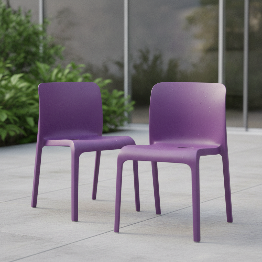 Polypropylene POP Chairs in Lilac 780x480mm for Indoor & Outdoor Use (Pack of 2)