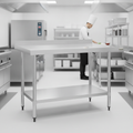 430 Stainless Steel Prep Table 1200mm for Kitchen Use