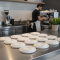 Moulded Fibre Cold Cup Flat Lids with Straw Hole for Takeaway (Pack of 1000)