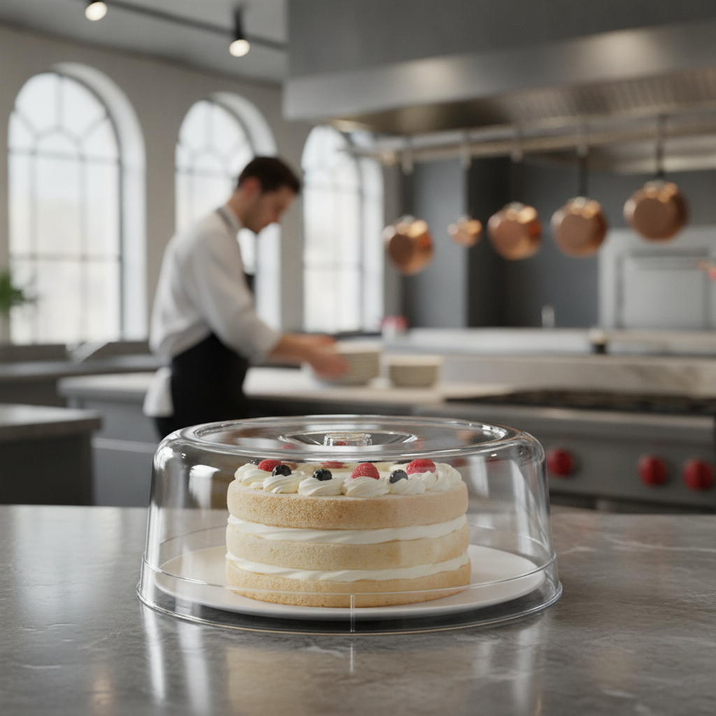 Clear Plastic Round Cake Platter Lid 300mm for Safe Display (Pack of 1)