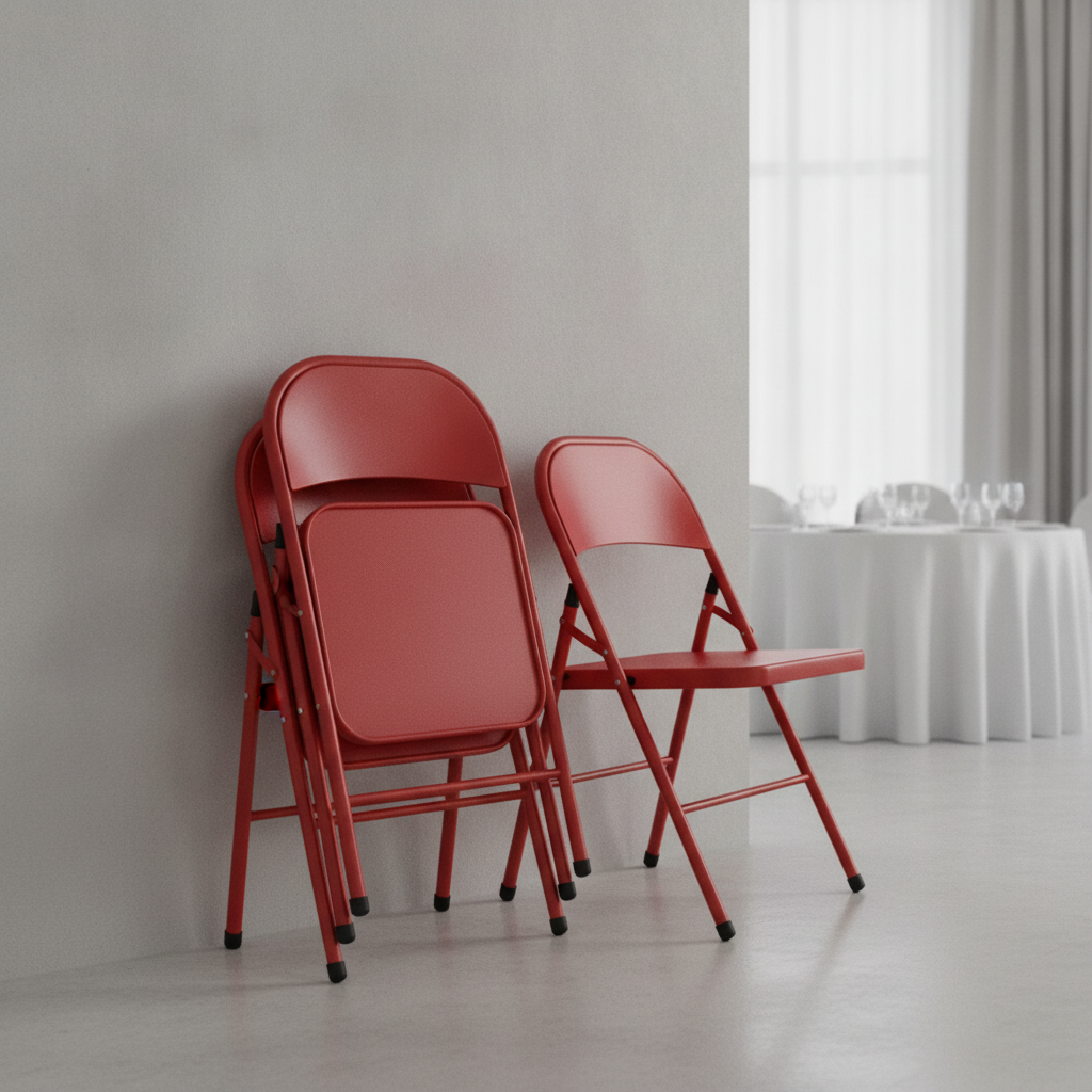 Steel Folding Metal Chairs for Dining and Events (Pack of 4)