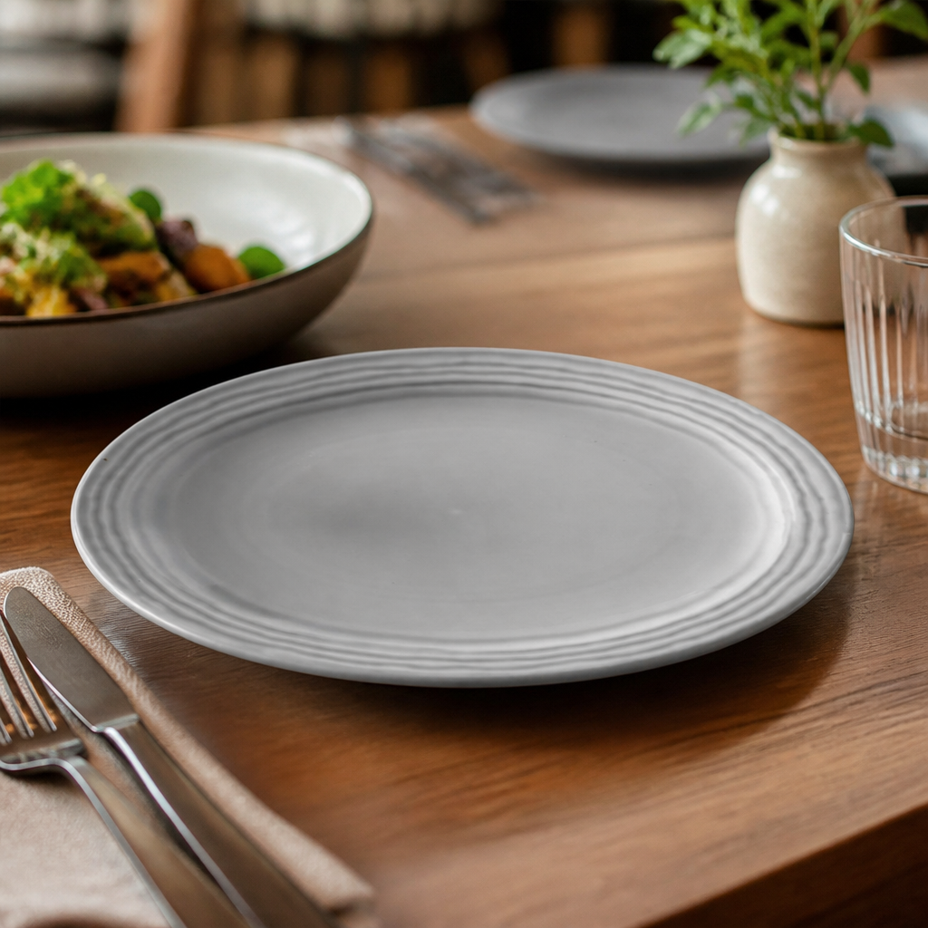 Norse Vitrified Plates 229mm Grey China for Professional Use (Pack of 12)