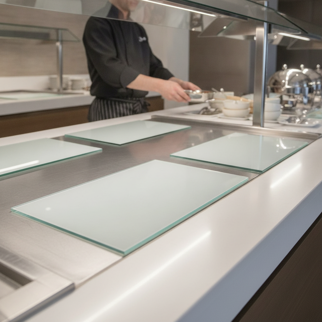 Clear Glass Tile Insert 914x178mm for Buffet Presentations