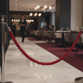 Red Twisted Barrier Rope 1.5m with Zinc Alloy Ends for Hospitality Venues