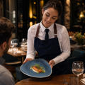 Triangular Plates 265mm Blue Vitrified Ceramic for Dining (Pack of 12)