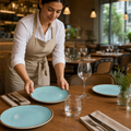 Coupe Plates 260mm Turquoise Vitrified Porcelain for Dining Tables (Pack of 12)
