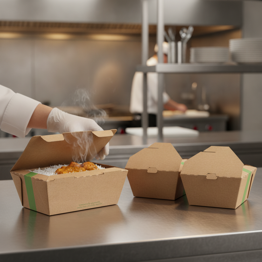 Paperboard Microflute Takeaway Box for Hot Food Delivery (Pack of 300)