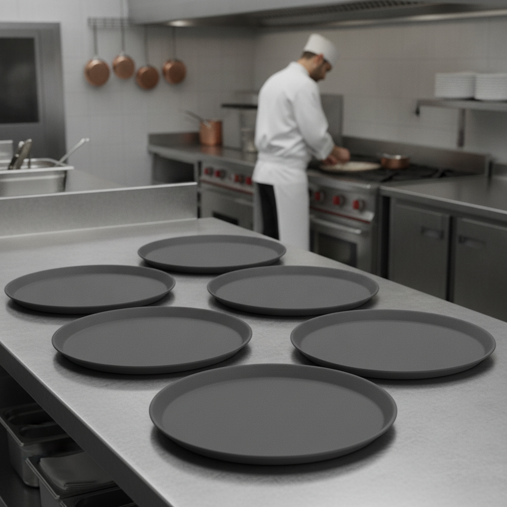 Polypropylene Round Non-Slip Trays 356mm for Bars & Cafés (Pack of 6)