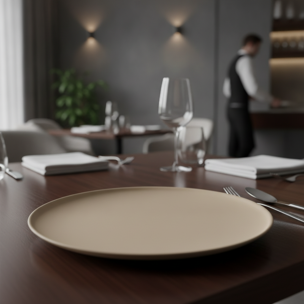 Porcelain Plate 320mm in Matt Sand for Serving Dishes