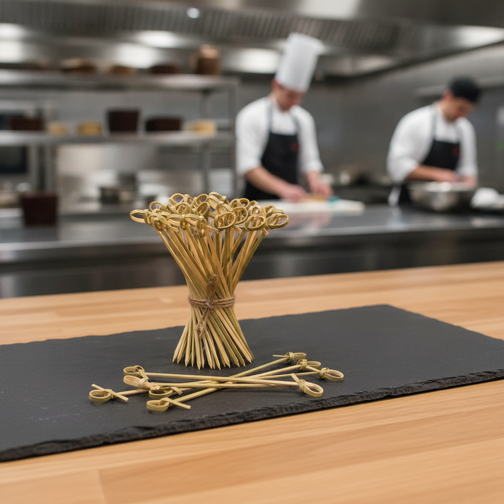 Bamboo Looped Skewers 90mm for Mobile Catering (Pack of 100)