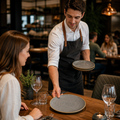 Round Plates Grey Vitrified Ceramic for Casual Dining (Pack of 12)