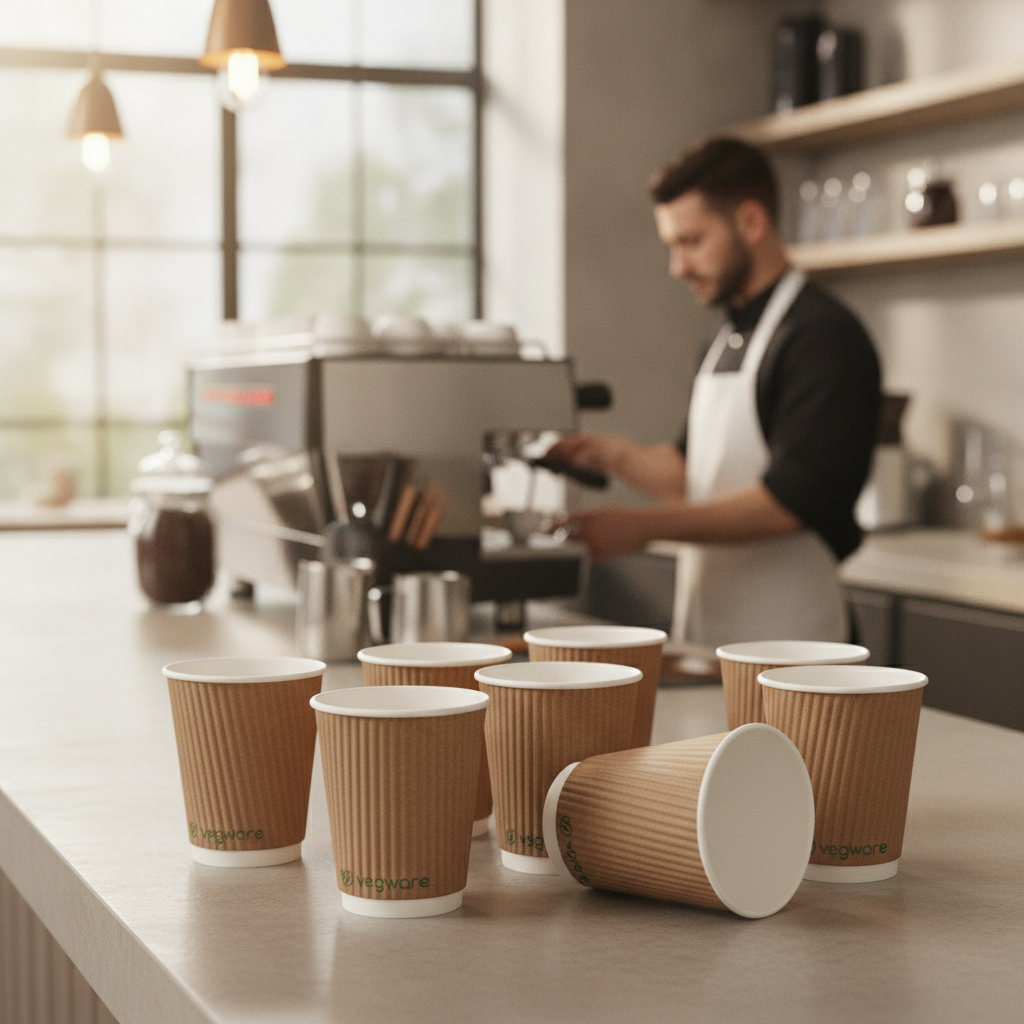 Paper Double Wall Compostable Coffee Cups 340ml for Eco-Friendly Service (Pack of 500)