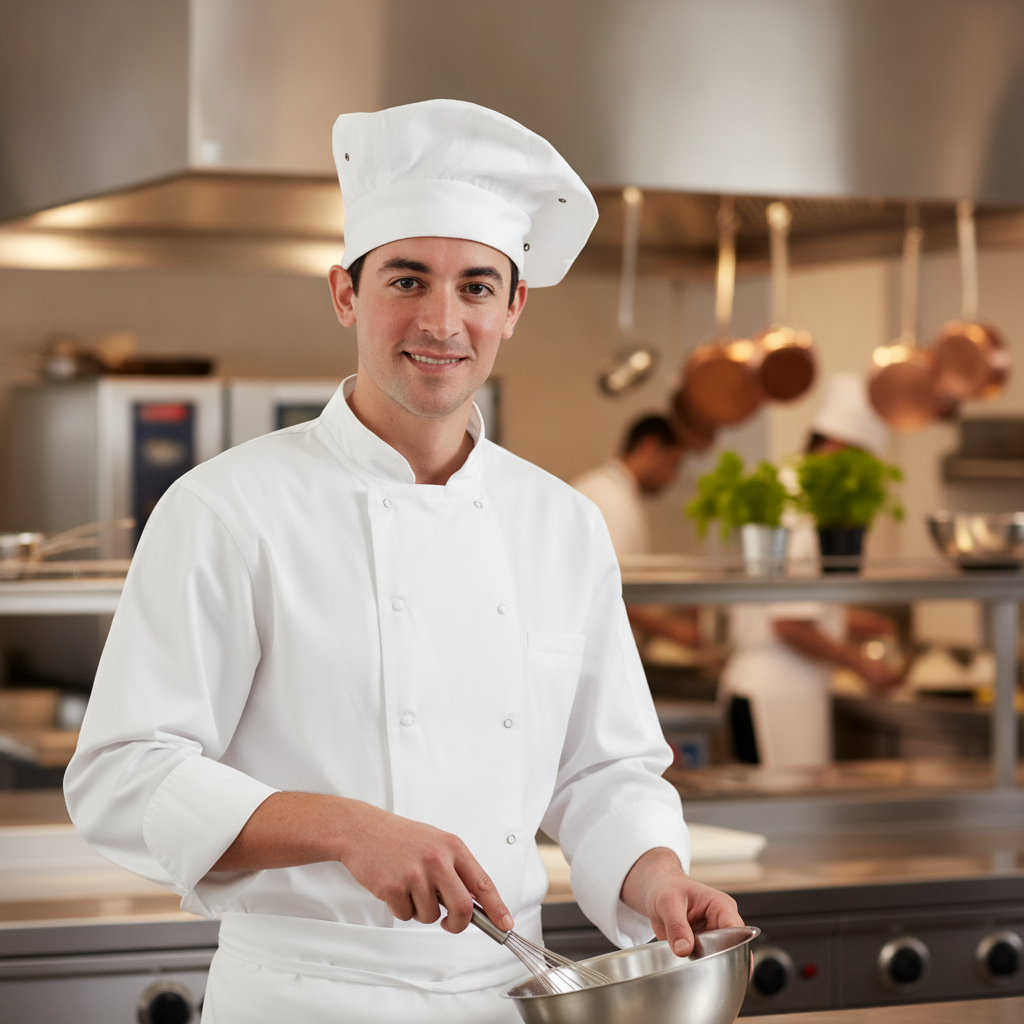Polycotton White Chef's Hat for Busy Kitchens