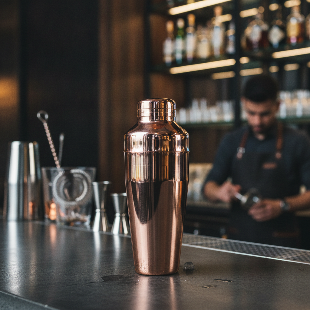 Copper French Cocktail Shaker 550ml for Home Bars