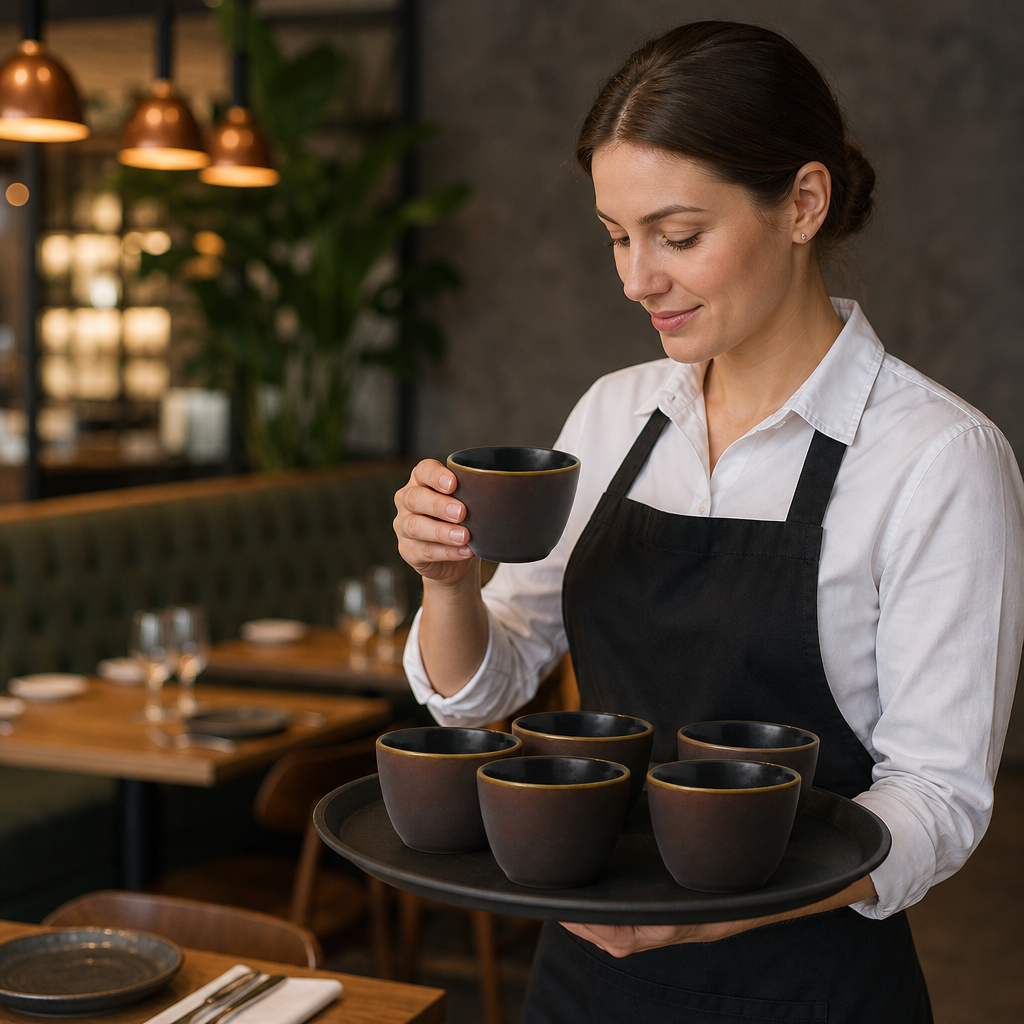 Contour Chip Mugs Brown Brown Vitrified Porcelain for Modern Settings (Pack of 12)