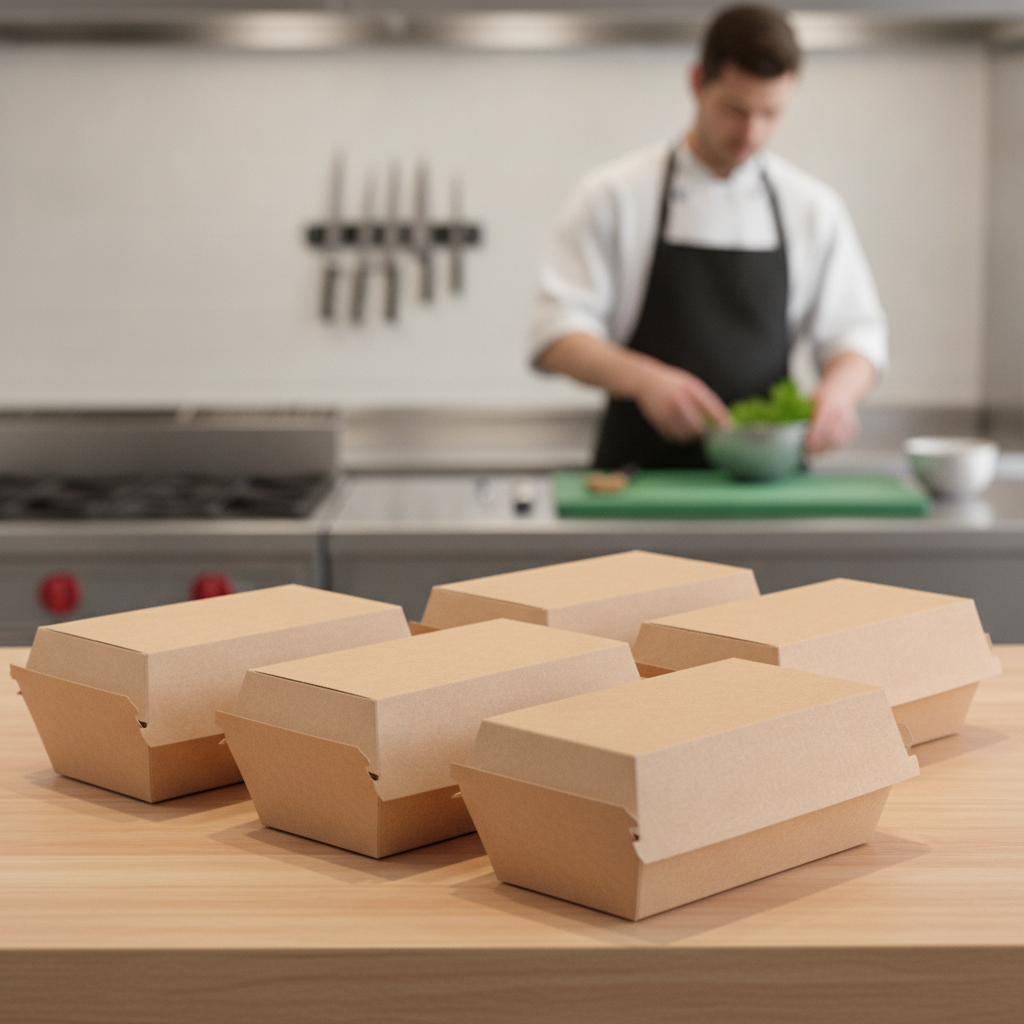 Paperboard Kraft Food Boxes for Takeaway Packaging (Pack of 200)