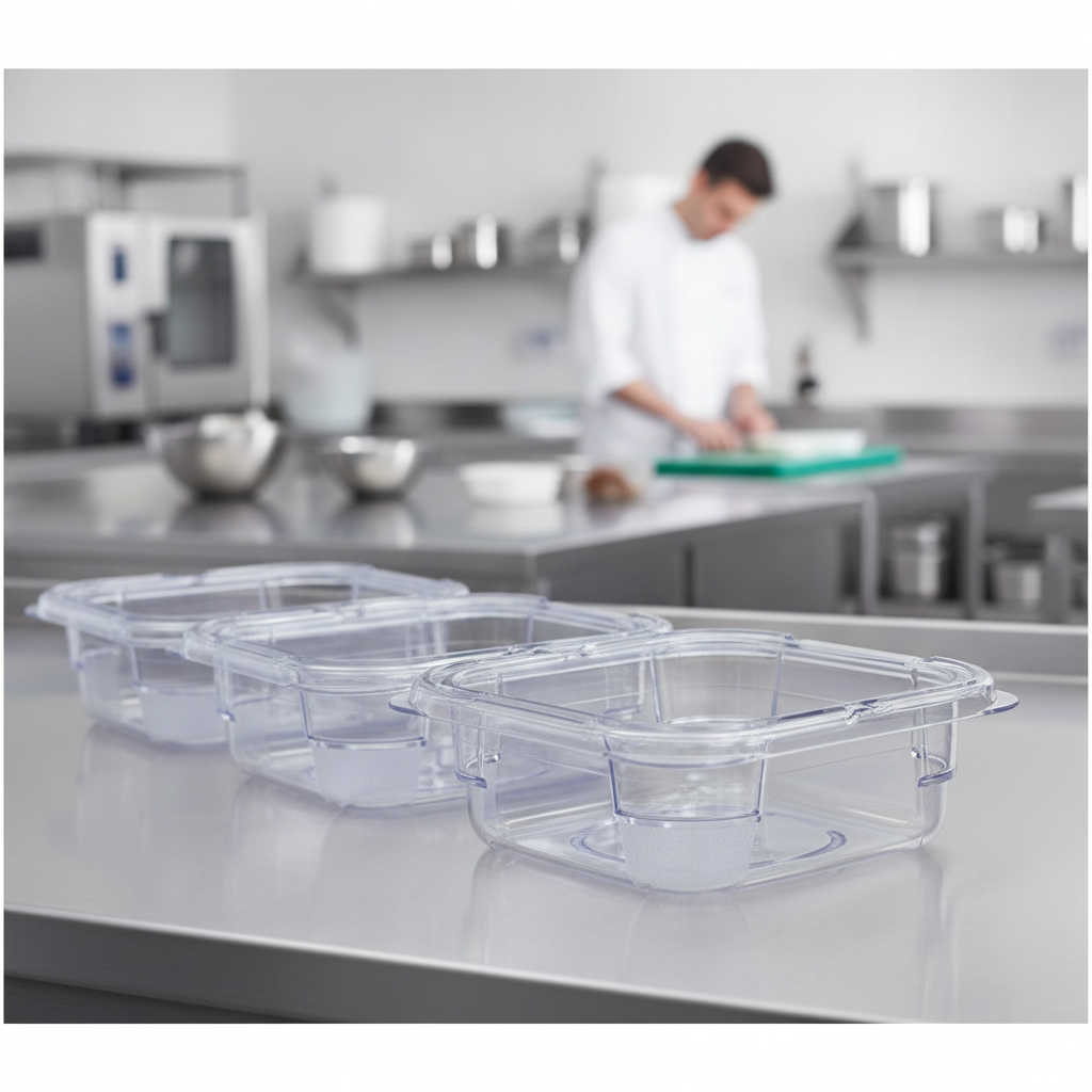 Plastic Food Storage Container 1/6 GN 65mm for Catering Professionals