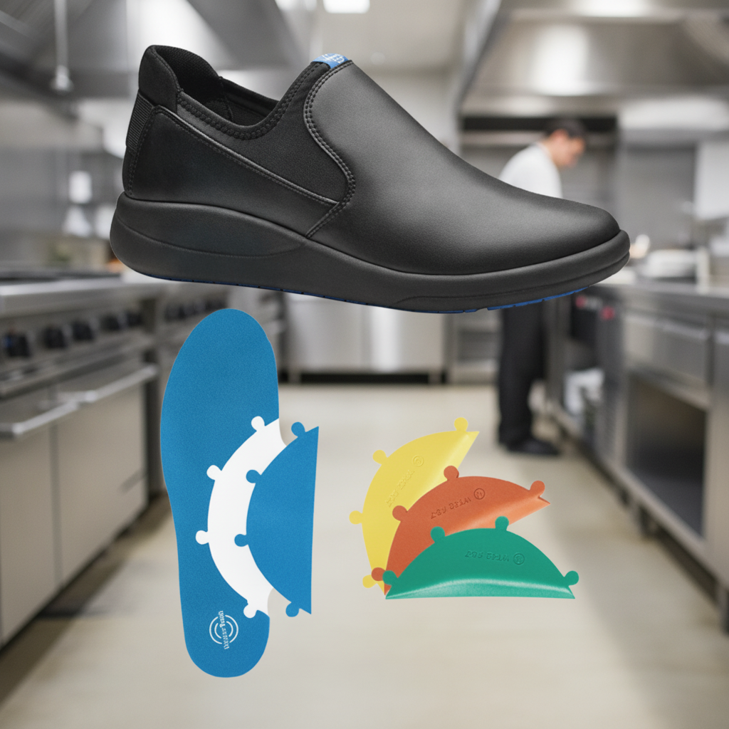 Microfibre Black Slip-On Work Shoes for Comfort & Safety