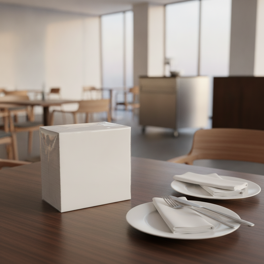 White Paper Dinner Napkins 40x40cm for Lunch Service (Pack of 500)
