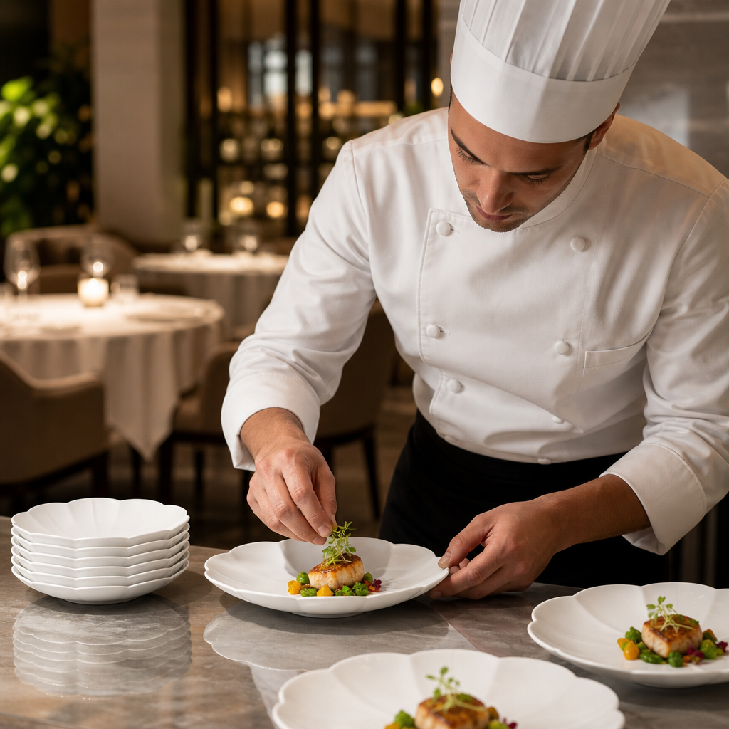 Coupe Plates 215mm Bone China for Fine Dining (Pack of 12)