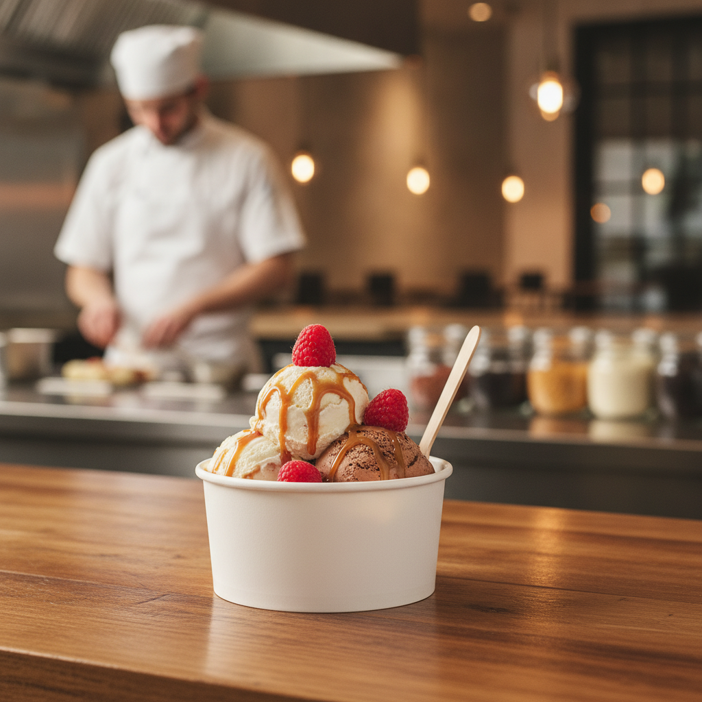 Paperboard Ice Cream Pots 8oz for Food Fairs & Events (Pack of 1000)