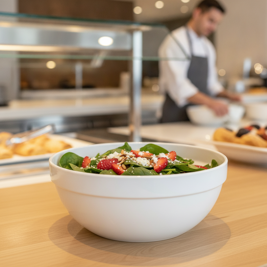 Melamine White Bowl 2.5L for Buffets & Catering