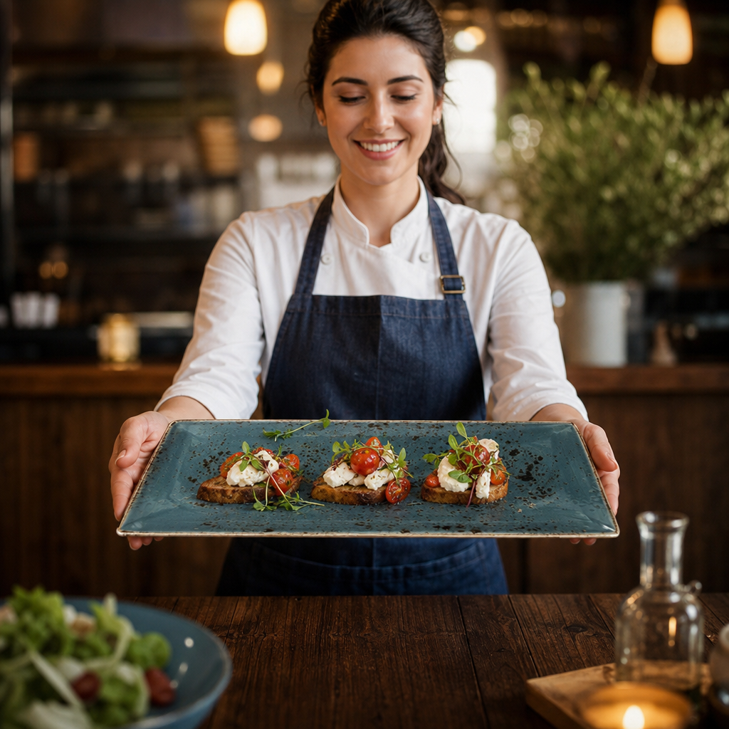 Rectangular Platters Blue Porcelain for Casual Cafés & Restaurants (Pack of 6)