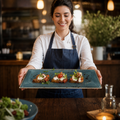 Rectangular Platters Blue Porcelain for Casual Cafés & Restaurants (Pack of 6)