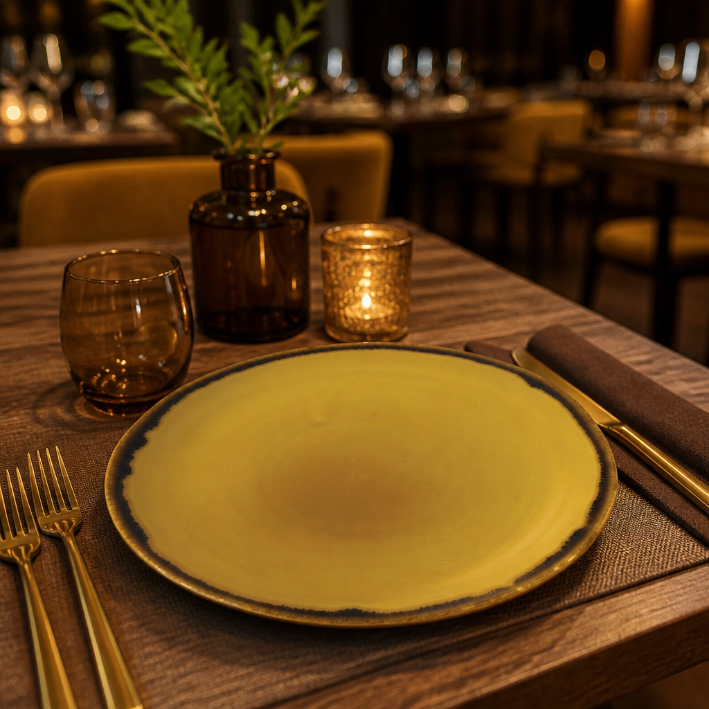 Hand-Finished Coupe Plates Vitrified Porcelain for Modern Dining (Pack of 12)