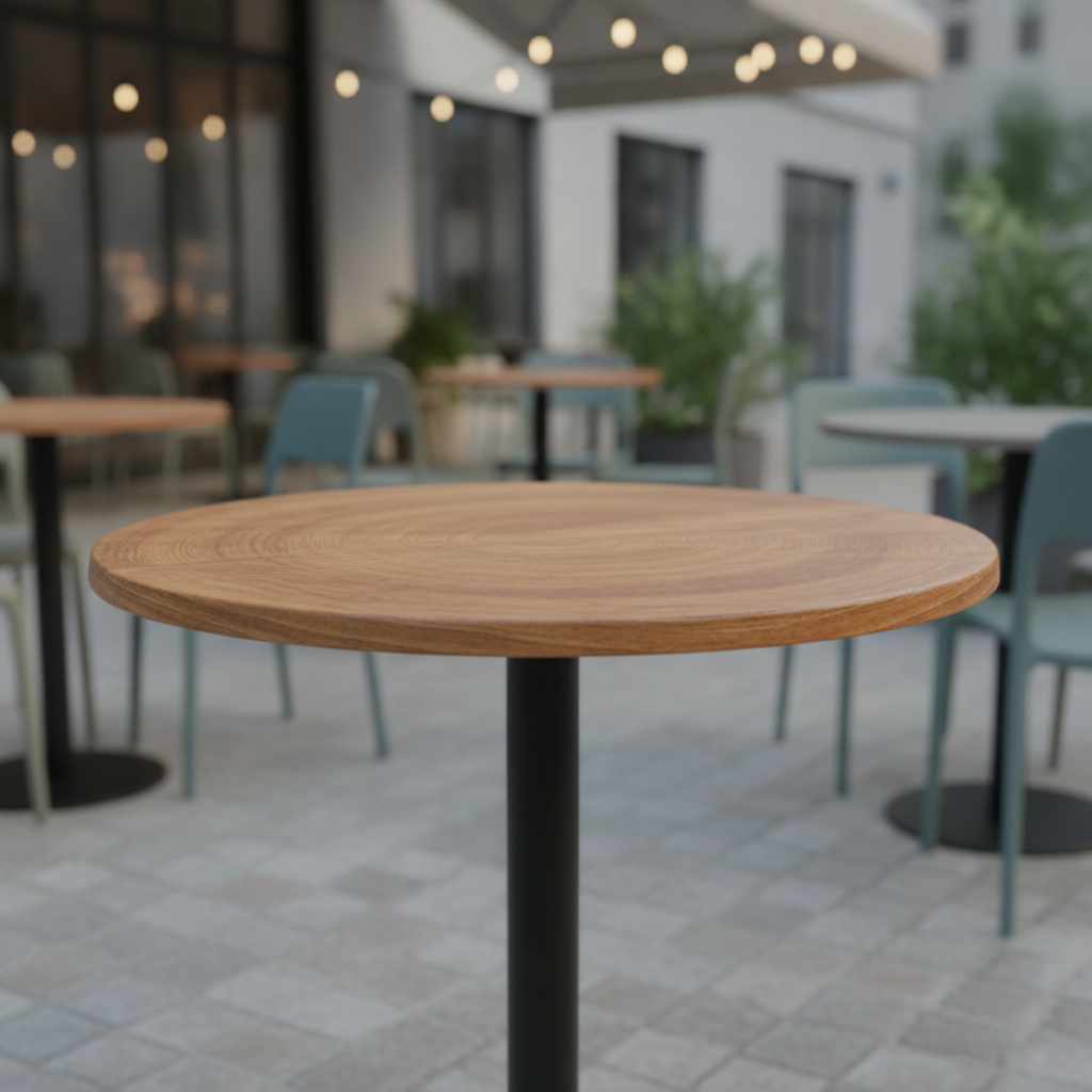 Wood Round Table Top 600mm for Indoor & Outdoor Use