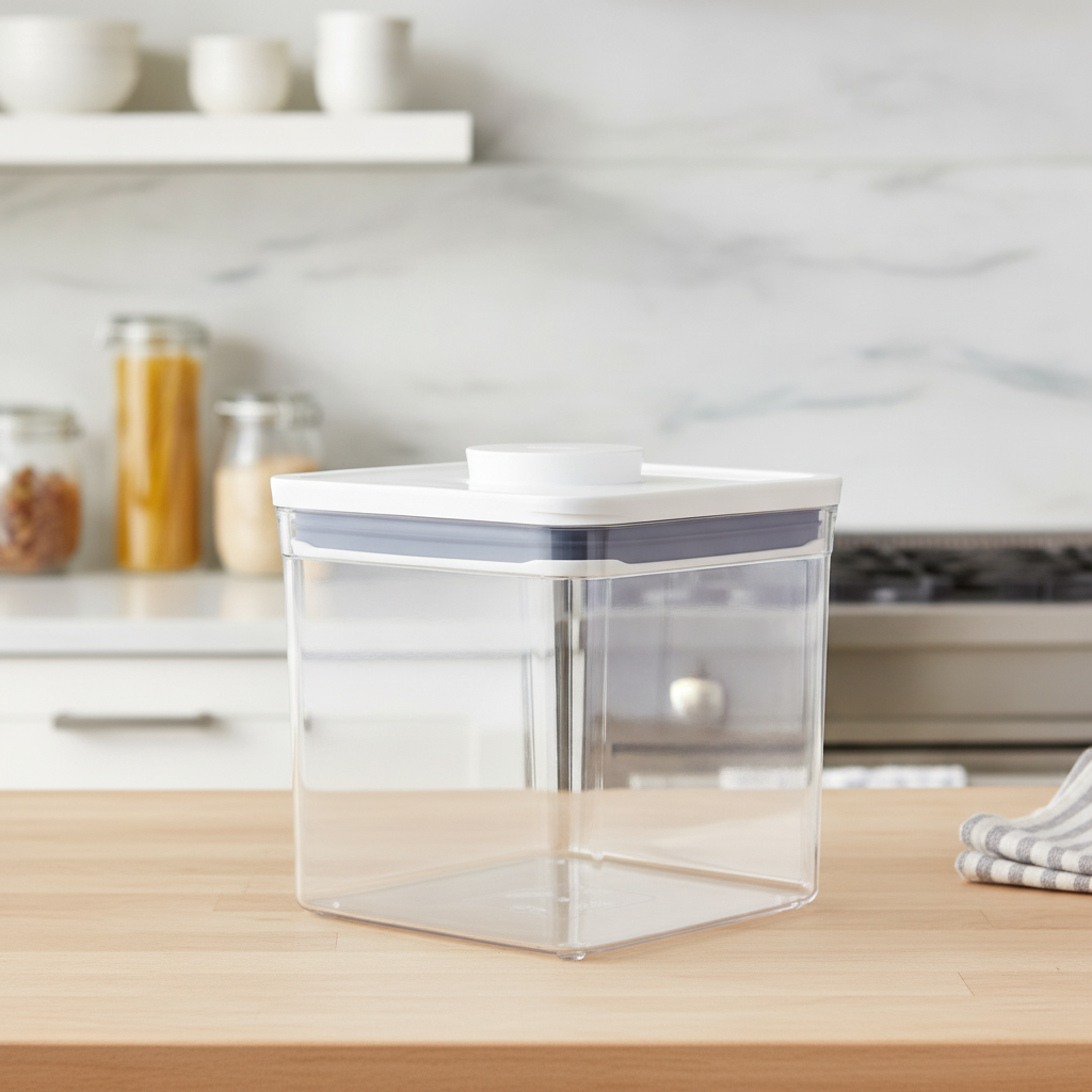 Plastic Square Food Storage Container 2.6L for Kitchen Use