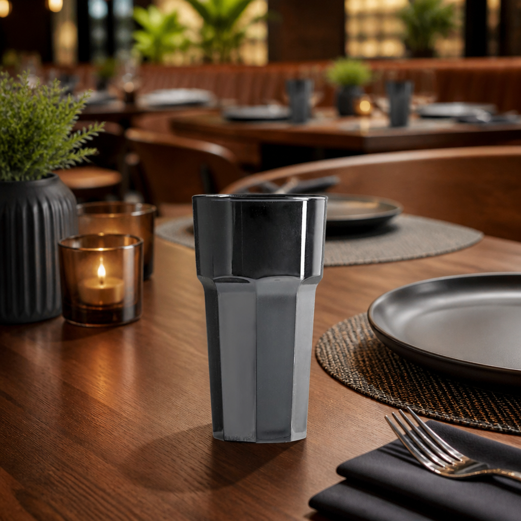 Polycarbonate Tumbler 341ml Black for Outdoor Events (Pack of 36)