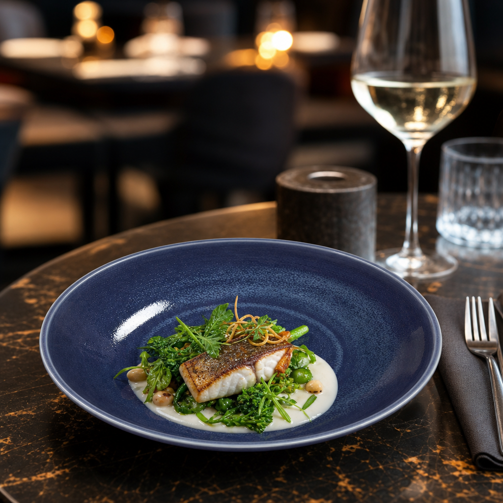 Blue China Coupe Bowl 255mm for Culinary Presentation - Pack of 12