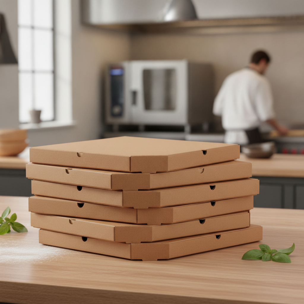 Cardboard Compostable Pizza Boxes 14" for Takeaway Services (Pack of 50)